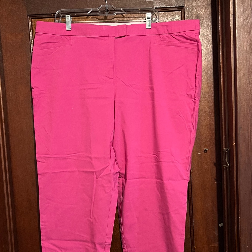 Bright Pink Stretch Lane Bryant Pants NWT 24W